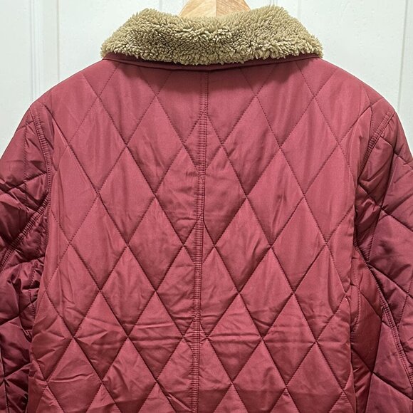 New Weatherproof Women's Sherpa Lined Quilted Jacket Coat Parka Size M Warm - Picture 15 of 16